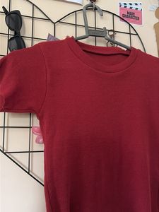 Maroon Ribbed Cropped Top