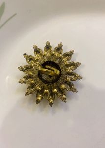 Big Gold Floral Cocktail Ring