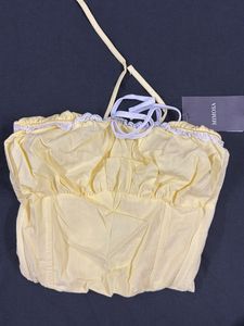 Yellow Halter Corset Top