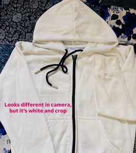 White Zip-Up Hoodie