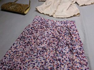 Floral purple midi skirt