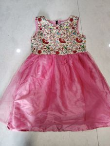 Pink Embroidered Short Party Wear DressDress