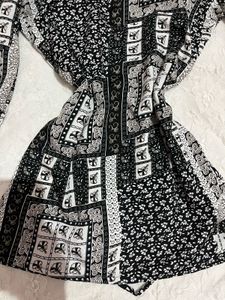 Abstract Corset long sleeve short Kurti