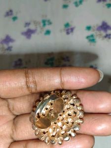 Elegant Pearl and Crystal Statement Ring