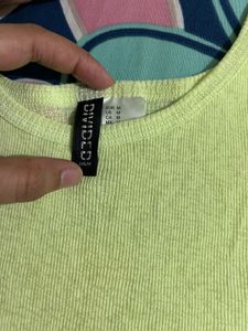 Neon Ribbed Lettuce Hem Tank Top
