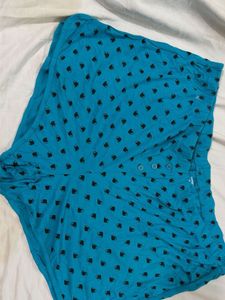Blue short with Black Pattern