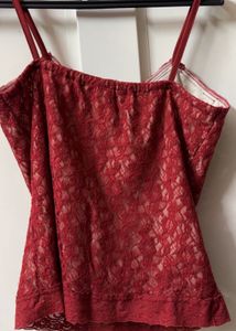 Red Lace Cami Top
