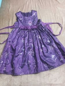 Purple Floral Party Dress for Girls