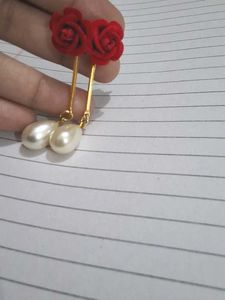 Rose Pearl Drop Earrings