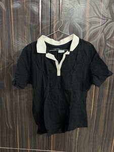 Classic Black Polo Neck Top