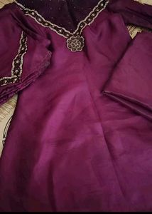 Elegant Purple Kurta Set with Palazzo