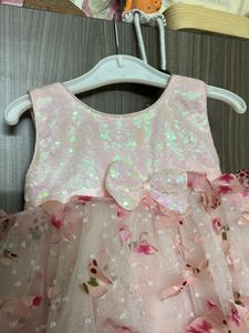Girls Pink Butterfly Dress