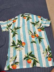 Hawaiian Shirt with Orange Print