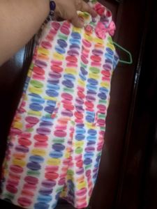 Cute Macaron Print Romper for Girls