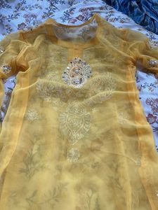 Beautiful Yellow Embroidered Kurta Set