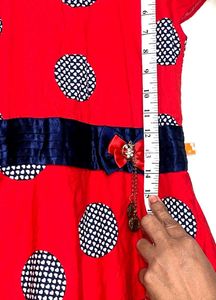 Red Girls Dress - Retro Type - Party Wear