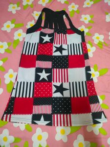 Patriotic Patchwork Print Dress