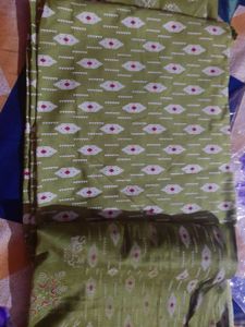 unstitched Green Printed Kurta