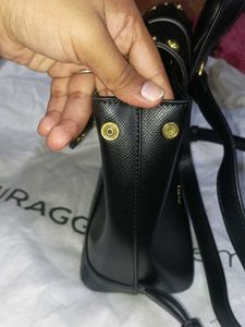 MIRAGGIO Stylish Black Backpack with Gold Studs