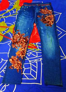 Floral Printed Jeans