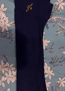 Navy Embroidered Kurta Top