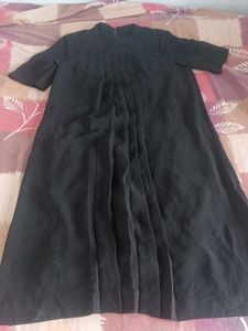 Elegant Black Kurta with Pleated Front