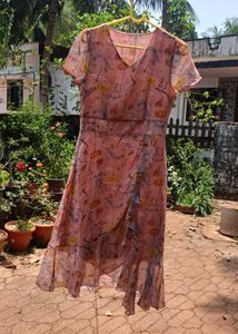 Chic Floral Print Wrap Dress