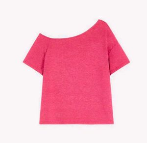 Off-Shoulder Pink T-Shirt