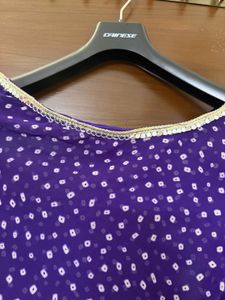 Purple printed one sleeve top 💜