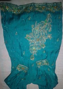 Teal Green Embroidered Kurti Set with Salwar