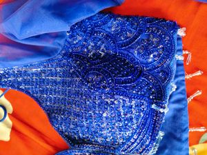 Stunning royal blue beaded Lehenga Choli