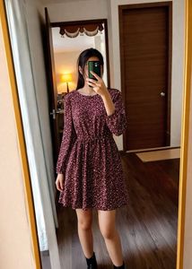 Floral Burgundy Dress