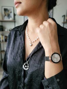 Elegant Silver Necklace & Watch Set