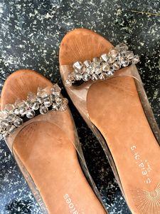 Amazon Sparkling Embellished Flat Sandals
