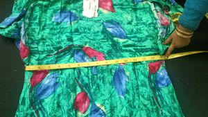 Green Floral Button-Down Top