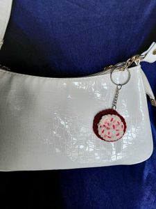 Crochet cookie bag charm and keychain