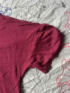 Maroon V-Neck T-Shirt