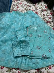 Beautiful Teal Lehenga Choli Set