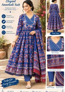 Elegant Anarkali Suit with Premium Cotton Fabric