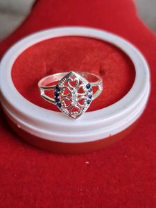 Elegant Silver Ring with Blue Stones