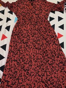 Zara Red Leopard Print Tassel Top