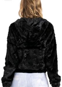 Black Faux Fur Cropped Jacket