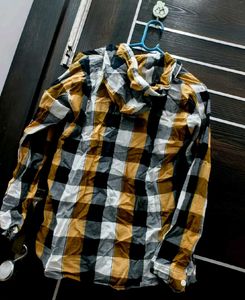 Casual Plaid Hooded Shirt