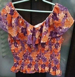 Floral Smocked Off-Shoulder Summer Top