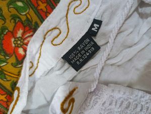 Embroidered White Rayon tumic