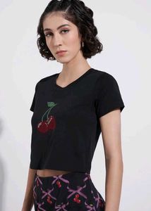 cute black cherry top 🍒