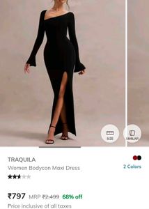 Full-Sleeve Maxi Dress | Bodycon Fit