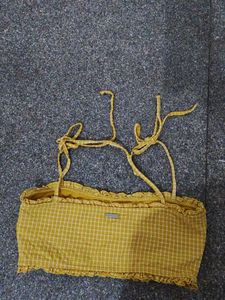 Yellow Gingham Crop Top
