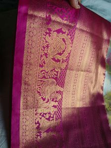 #bridal Kanjeevaram Silk Saree with pallaki border