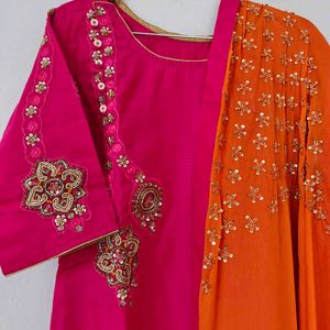 Stunning Pink Kurta and dupatta